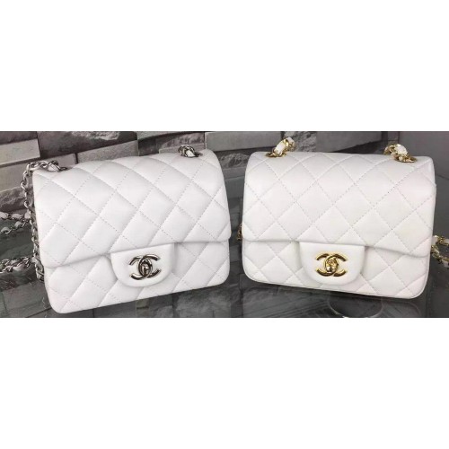 Chanel Sac à rabat classique Cuir de mouton d'origine A5171 Blanc