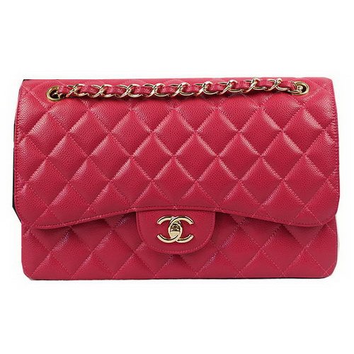 Chanel Sac à Rabat Classique Rose Cannage Motif CF1113 Doré