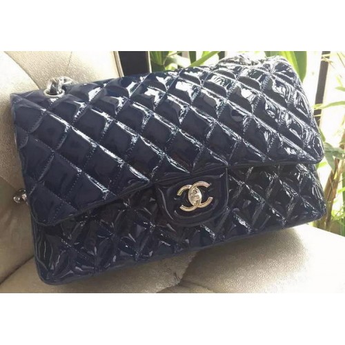 Chanel Classic Flap Bag Royal Original Cuir Verni A1113 Argent