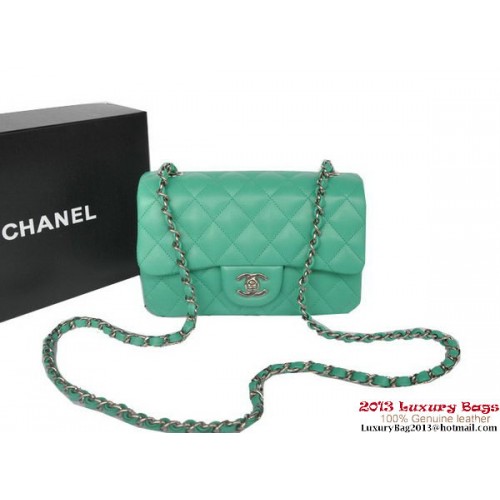 Chanel Classic Flap Bags Vert Original Cuir de Mouton A1116 Argent
