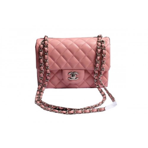 Chanel Classic Flap Bags Pink Original Sheepskin Leather A1116 Argent