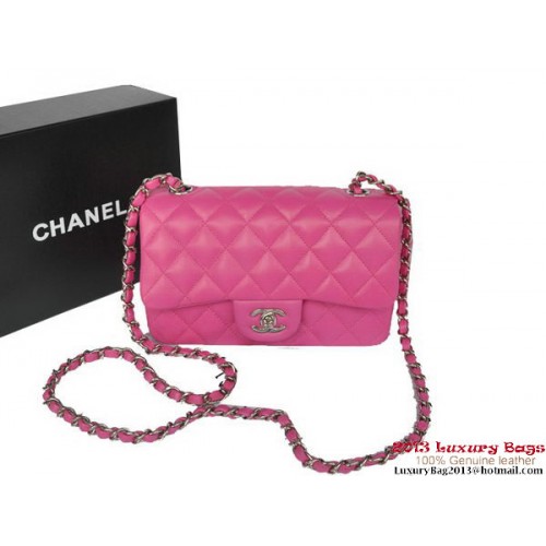 Chanel Classic Flap Bags Rose Cuir de mouton d'origine A1116 Argent