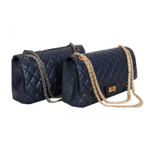 Chanel Classic Flap Sacs à bandoulière A226 Bleu Cuir de mouton d'origine