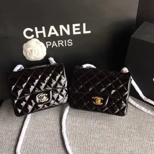 Chanel Mini sac à rabat classique cuir d'origine A1115 noir