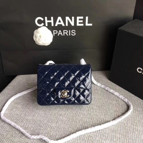 Chanel Mini sac à rabat classique en cuir d'origine A1115 Royal