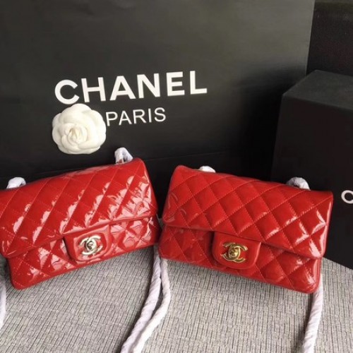 Chanel Mini sac à rabat classique cuir d'origine A1117 rouge