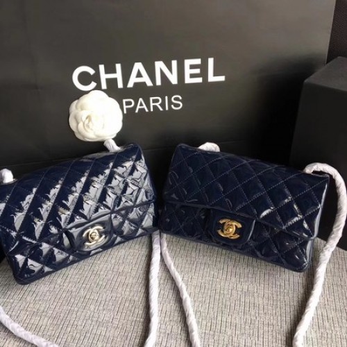 Chanel Mini sac à rabat classique en cuir d'origine A1117 Royal