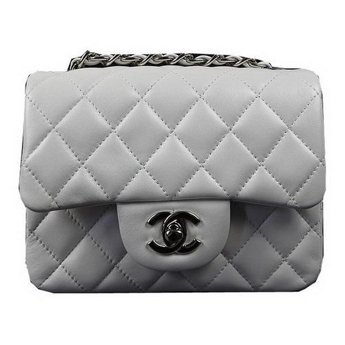 Chanel Classic MINI Flap Bag OffWhite Cuir de mouton d'origine CF1115 Argent