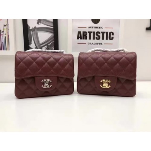 Chanel Classic MINI Flap Bag Original Cannage Pattern A1115 Bordeaux