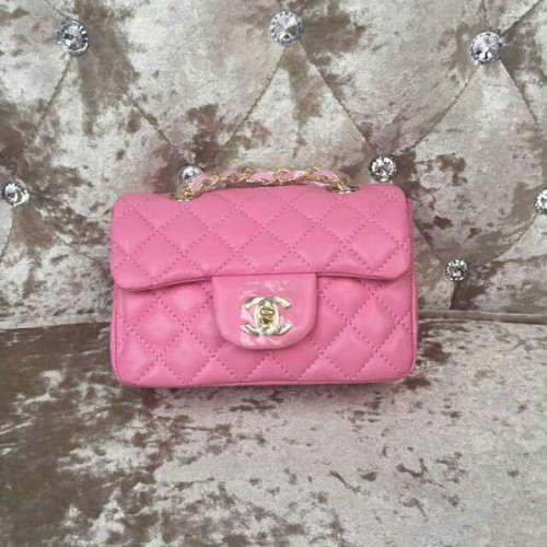 Chanel Classic MINI Sac à rabat en cuir de mouton A1115 Rose