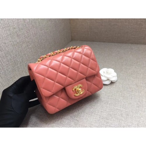 Chanel Classic MINI Flap Bag original en cuir de mouton A1115 chaîne en or rose