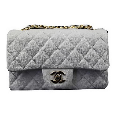 Chanel Classic MINI Flap Bag Blanc Cannage Motif CF1119 Doré