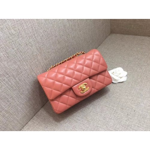Chanel Classic MINI Flap Bag original en cuir de mouton A1116 chaîne en or rose