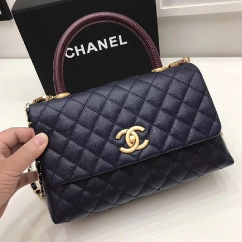 Chanel Classic Red Top Handle Bag Royal Original Cuir A92991 Doré