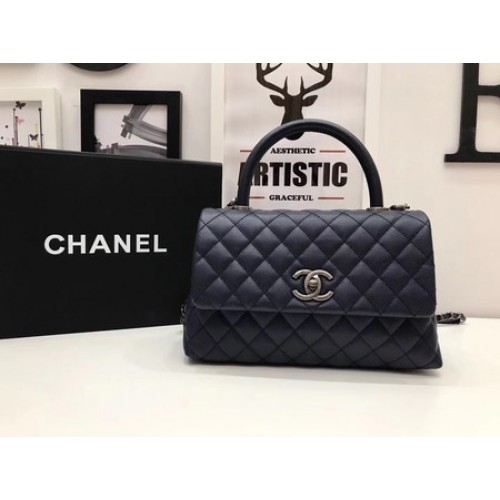 Chanel Classic Red Top Handle Bag Royal Original Cuir A92991 Argent