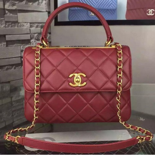 Chanel Classic Top Flap Bag Bordeaux Cuir d'origine A98079 Or