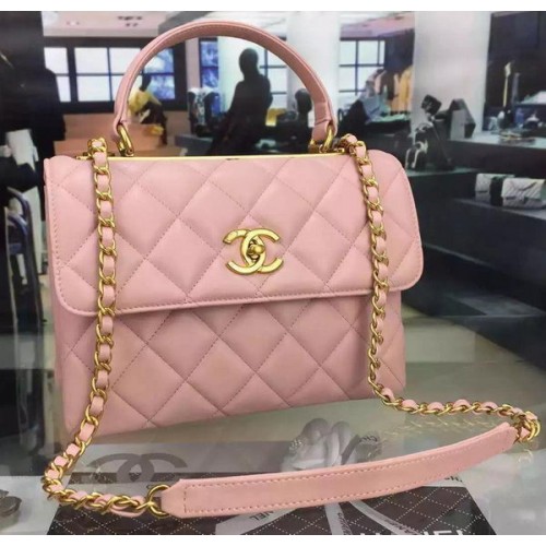 Chanel Sac à rabat classique en cuir d'origine A98079 Rose