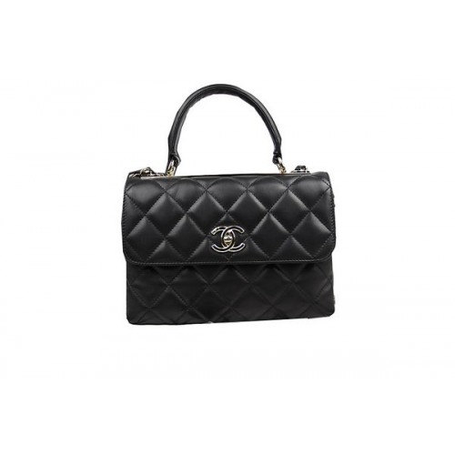 Chanel Sac à rabat classique en cuir de mouton d'origine CHA92236 Noir
