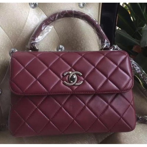 Chanel Sac à rabat classique en cuir de mouton d'origine A92236 Bordeaux