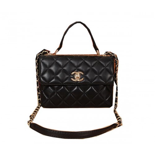 Chanel Sac à rabat classique en cuir de mouton A6868 Noir