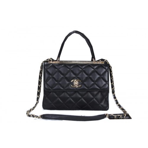 Chanel Sac à rabat classique en cuir de mouton CHA6023 Noir