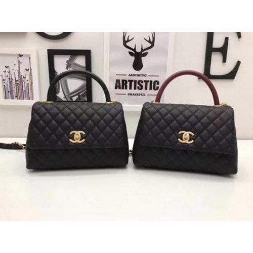 Chanel Sac à main classique en cuir de mouton noir A92991 Doré