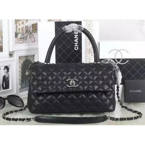 Chanel Sac à poignée supérieure classique Cannage Pattern A92991 Noir
