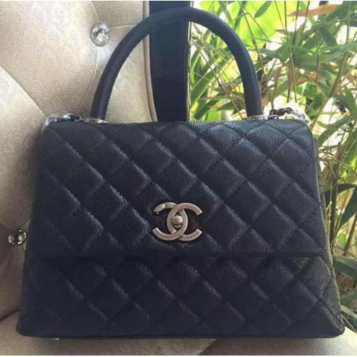 Chanel Sac à poignée supérieure classique Motif cannage original A95169 Noir