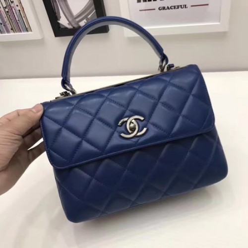 Chanel Sac à main classique en cuir de mouton d'origine A92991 Royal