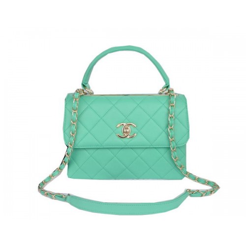 Chanel Sac à main classique en cuir de mouton d'origine CHA92236 Vert