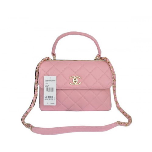 Chanel Sac à main classique en cuir de mouton d'origine CHA92236 Rose