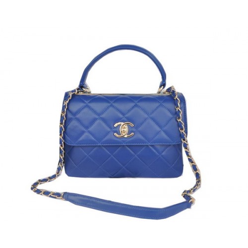 Chanel Sac à main classique en cuir de mouton d'origine CHA92236 Royal