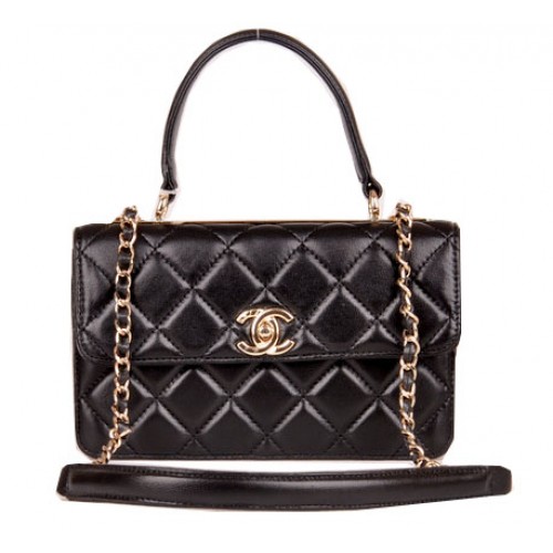 Chanel Sac à main classique en cuir de mouton CHA92236 Noir