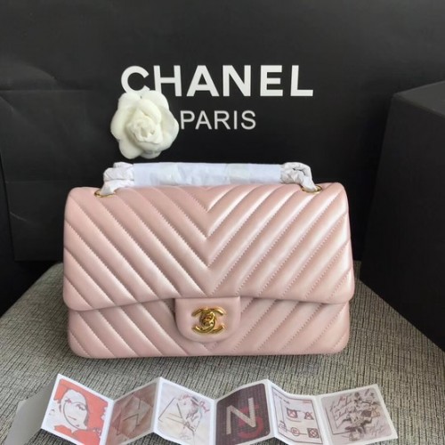 Chanel Classic Original Sac à bandoulière en cuir de mouton 1112V chaîne en or rose