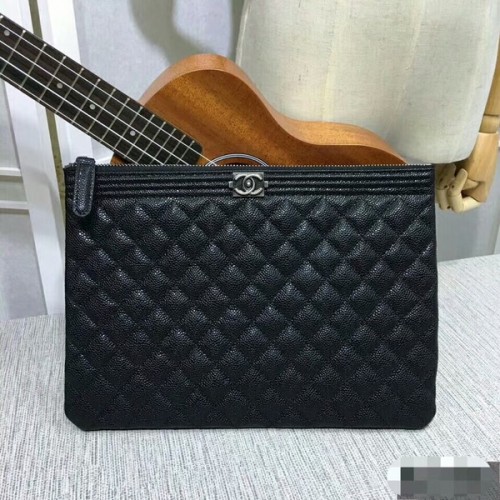 Chanel Pochette Cuir Caviar Noir Argent 7010