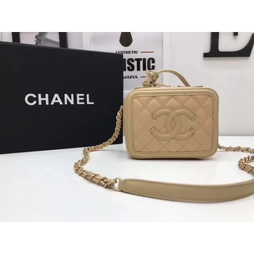 Sac Cosmétique Chanel Motif Cannage Original A93341 Abricot