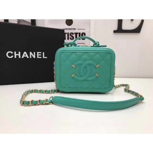 Sac Cosmétique Chanel Motif Cannage Original A93341 Vert