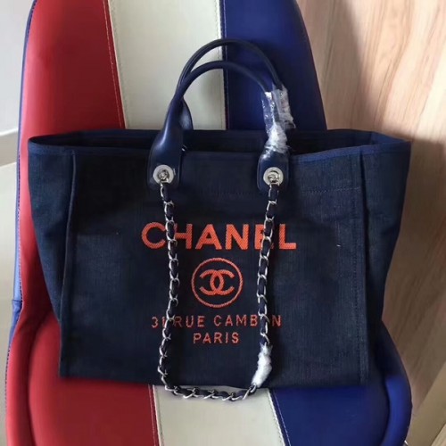 Chanel Deauville Sac Cabas Original Toile Cuir A68047-10
