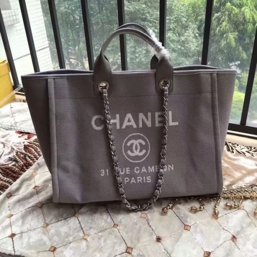 Chanel Deauville Sac Cabas Original Toile Cuir A68047-11
