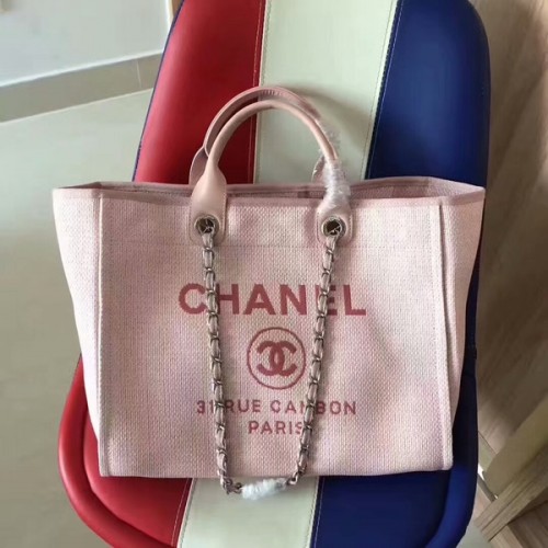 Chanel Deauville Sac Cabas Original Toile Cuir A68047-6