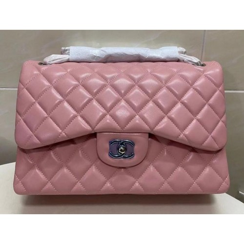 Chanel Double Flaps Sacs Original En Cuir De Mouton Jumbo Rose A36097 Doré