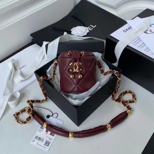 Chanel Sac à Cordon Agneau Métal Doré AP2330 Bordeaux