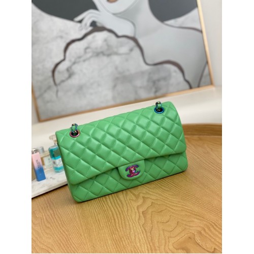 Chanel Flap Mirage Sac à bandoulière en cuir d'agneau AS1112 vert