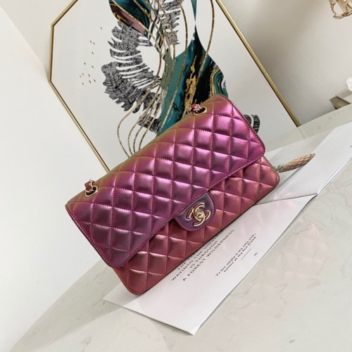 Chanel Flap Mirage Sac à bandoulière en cuir d'agneau AS1112 violet
