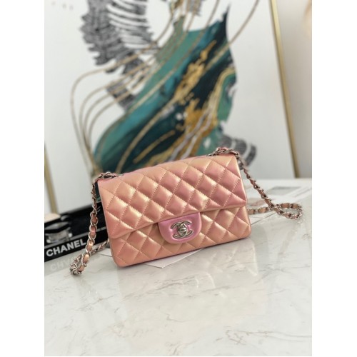 Chanel Flap Mirage Sac à bandoulière en cuir d'agneau AS1116 rose
