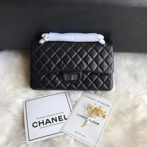 Chanel Flap Original Cuir de vachette 30225 noir Chaîne argentée