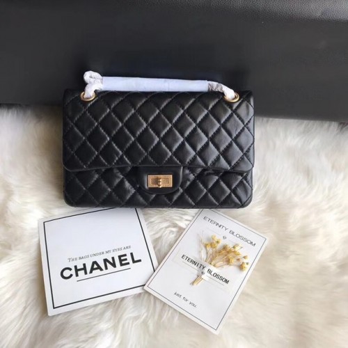 Chanel Flap Original Cuir de vachette 30225 chaîne en or noir