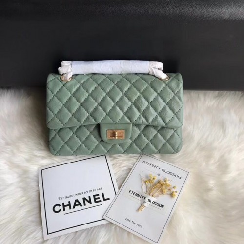 Chanel Flap Original cuir de vachette 30225 chaîne or vert