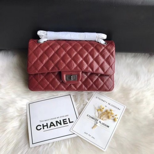 Chanel Flap Original Cuir de vachette 30225 rouge Chaîne argentée