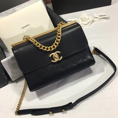 Chanel Flap Original Sac à bandoulière en cuir de vachette 56987 noir